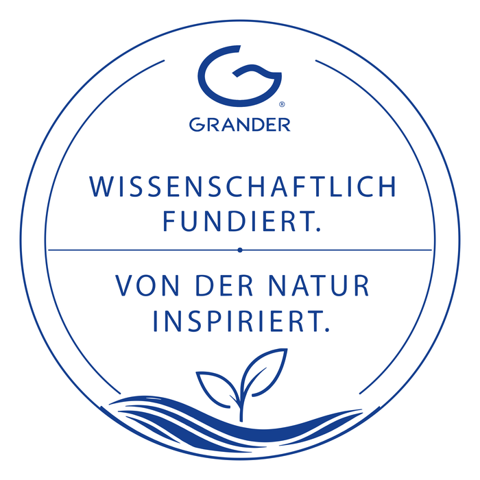 GRANDER Siegel: Wissenschaftlich fundiert. Von der Natur inspiriert.